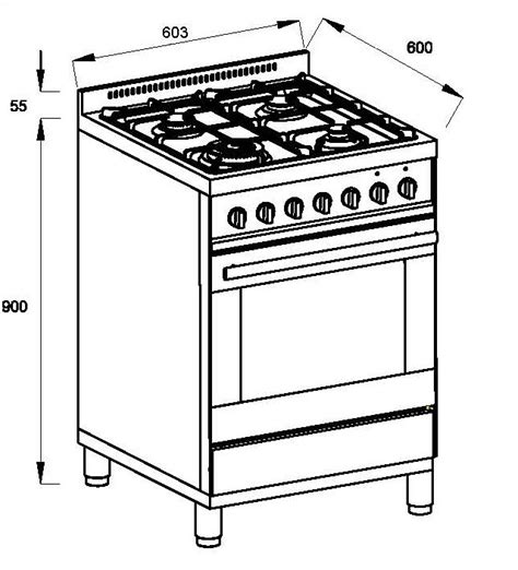 dimensions of a gas cooker